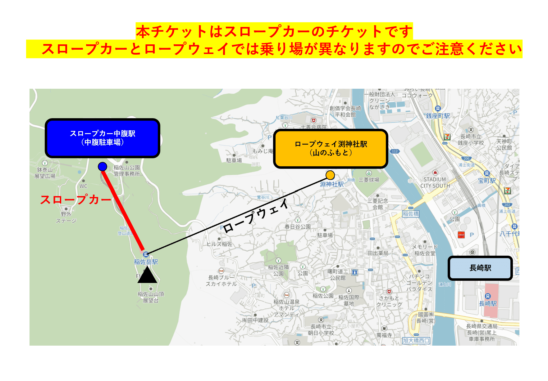 稲佐山スロープカー片道券